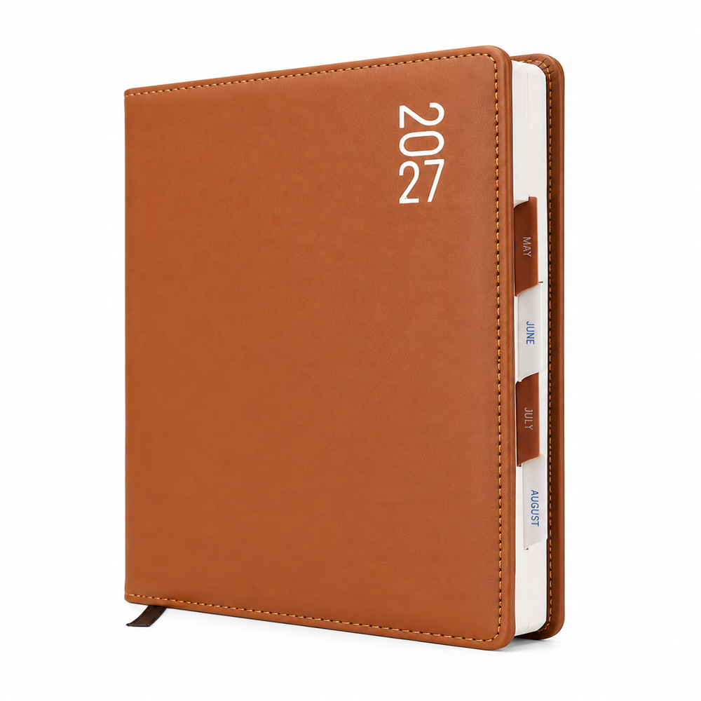 A5 Faux Leather Executive Diary 2027 Brown