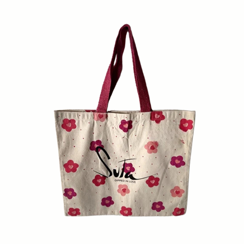 12 Inch Screen Printed Canvas Bag - Capacity: Medium