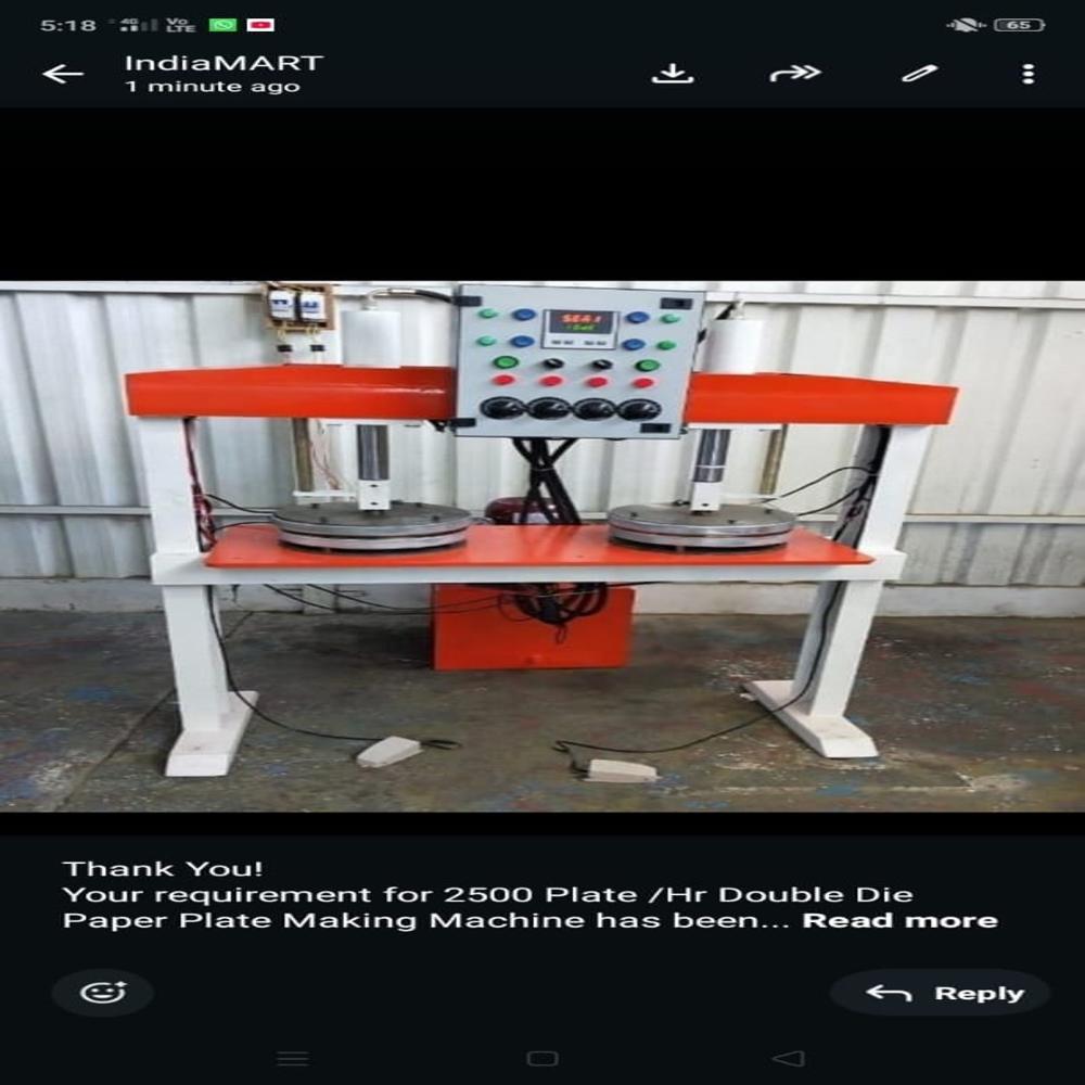 Hydraulic Semi-Automatic Double Cylinder Double Die Paper Plate Making Machine