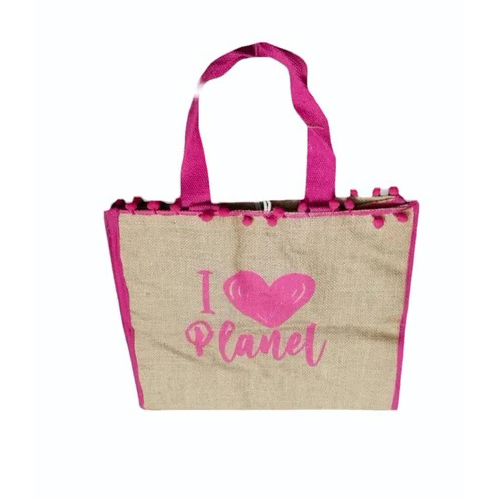 40cm Printed Jute Shopping Bag