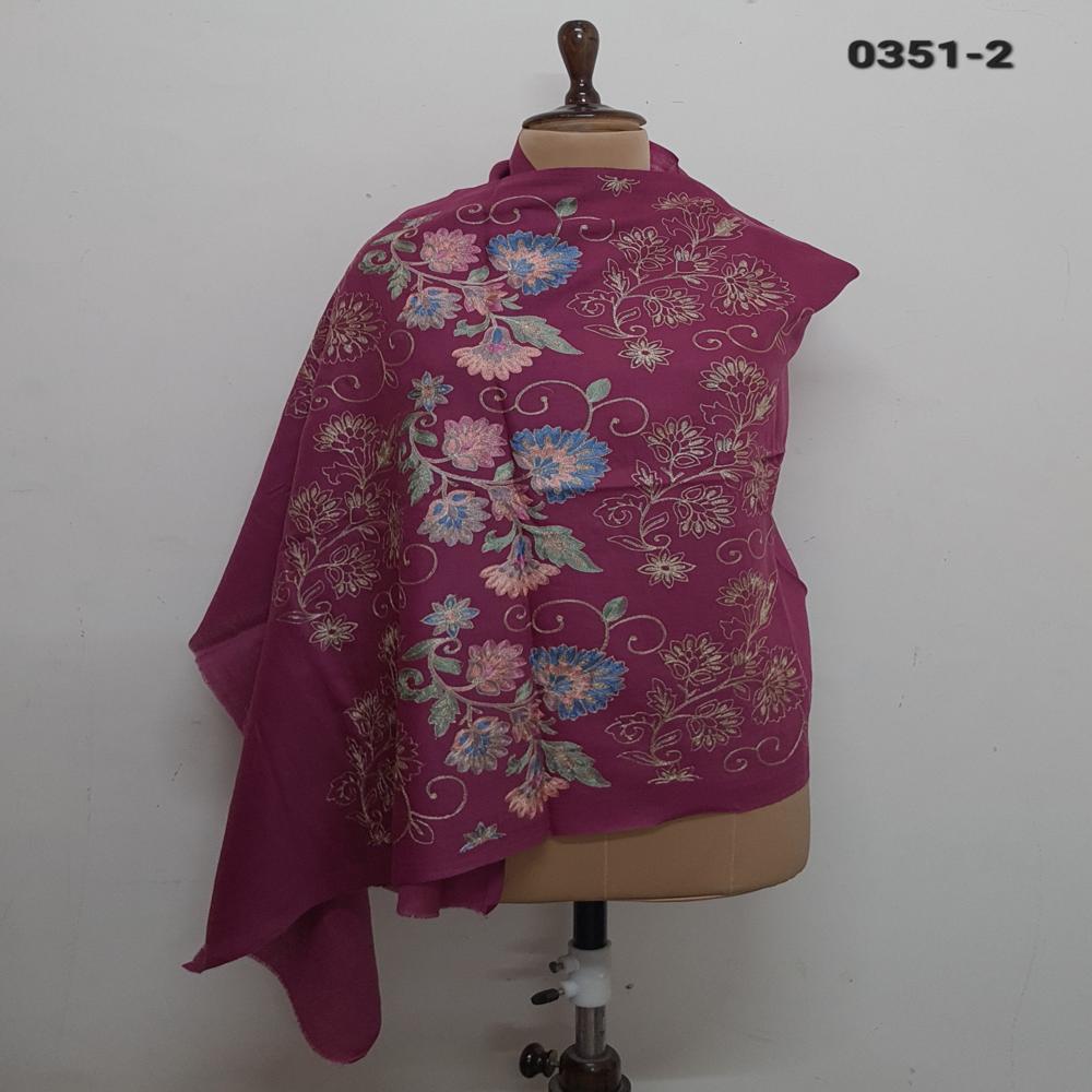 Pure wool zari resham embroidered Palla Stoles
