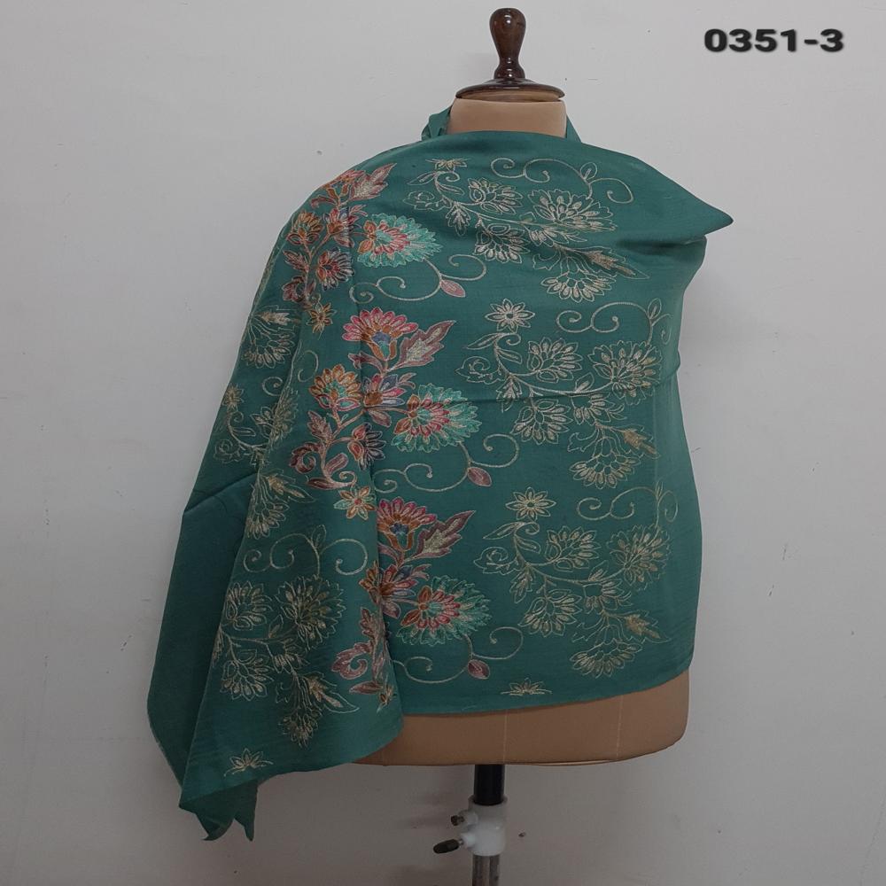 Pure wool zari resham embroidered Palla Stoles