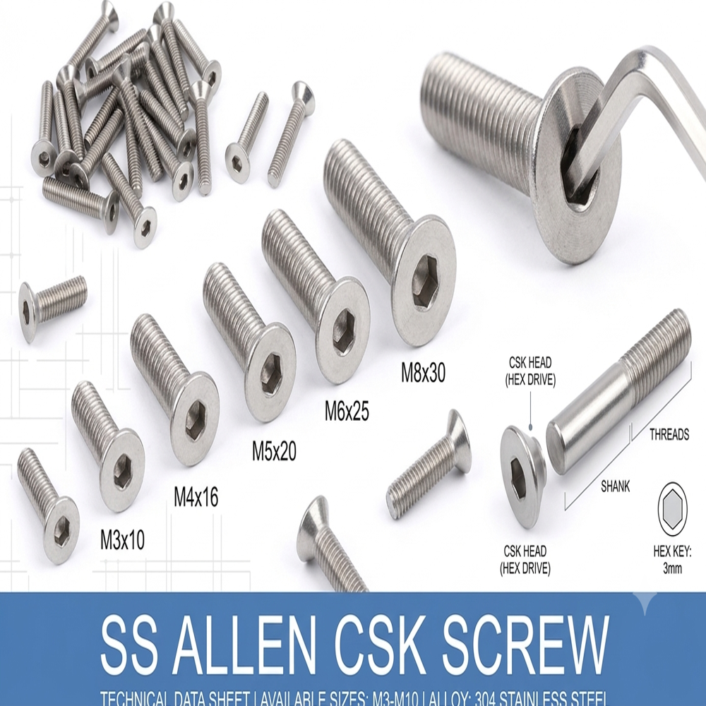 Stainless Steel Allen CSK Screw