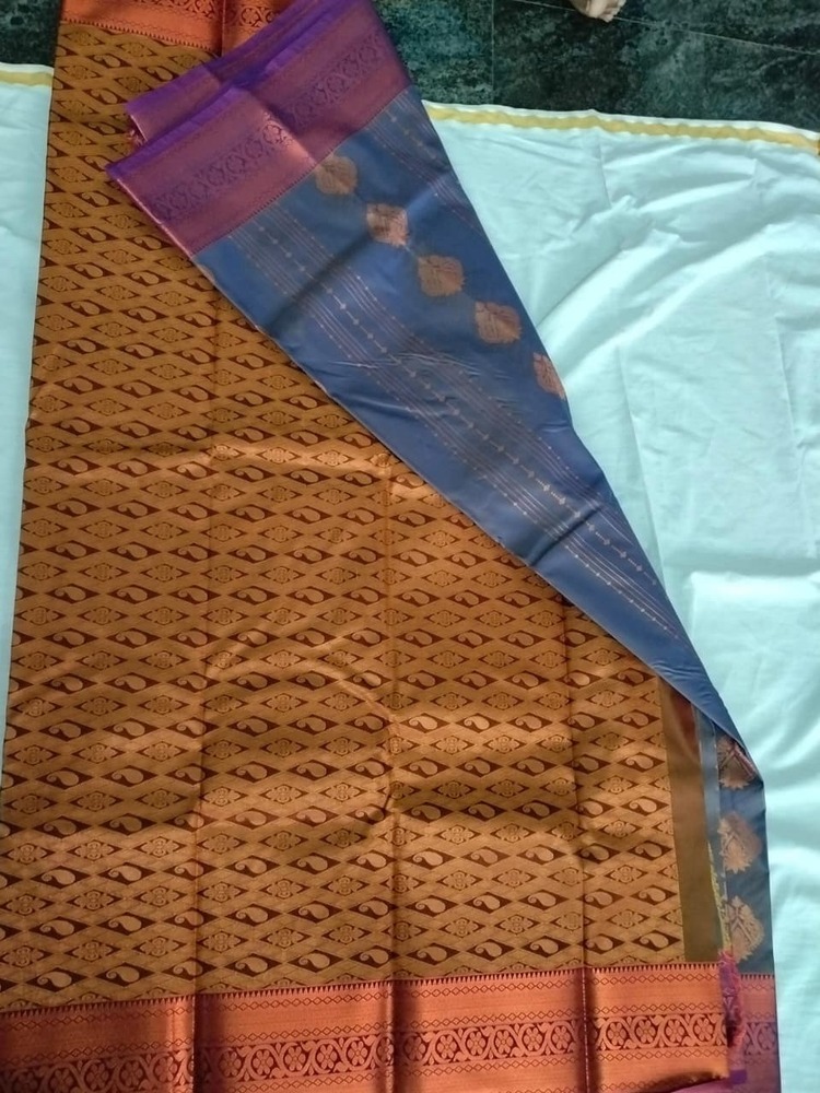 Blue Bronze Soft Silk Saree
