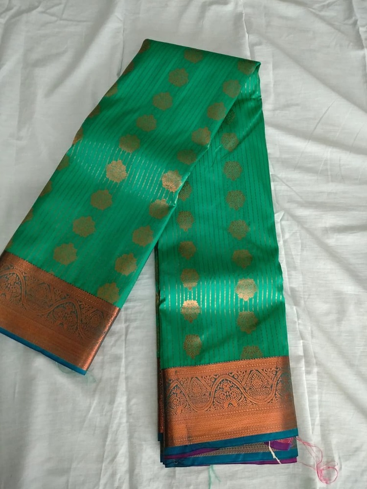 Mint Green Butta Soft Silk Saree