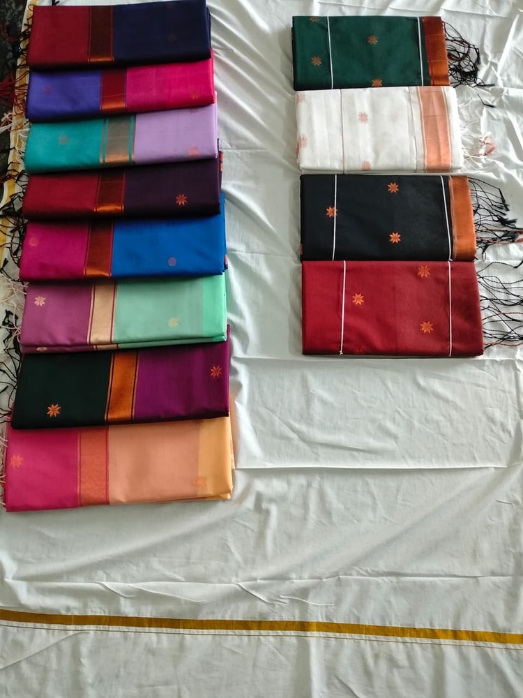 Peach Pink Maheshwari Cotton Saree with Contrast Border