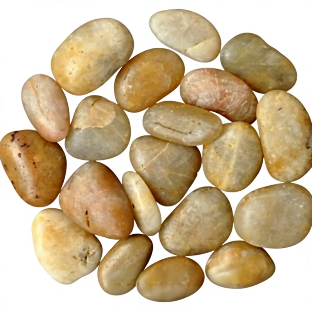 natural mix colored black polished pebbles for garden decoration