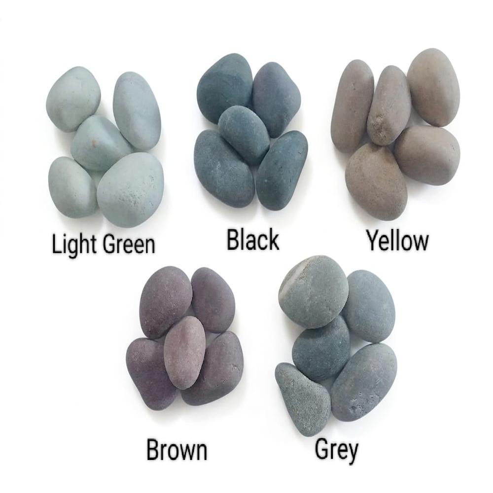 natural mix colored black polished pebbles for garden decoration