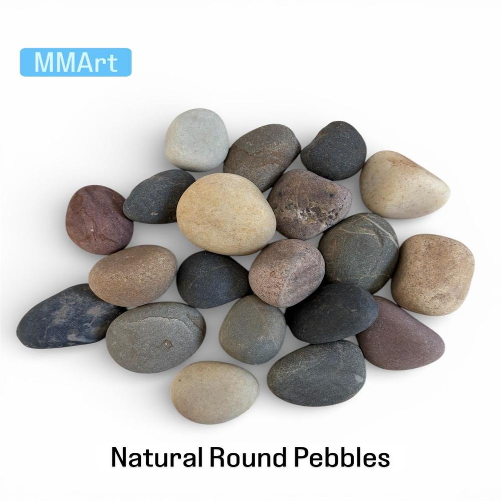 natural mix colored black polished pebbles for garden decoration