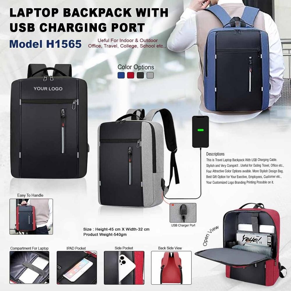 Laptop Backpack With USB Charging