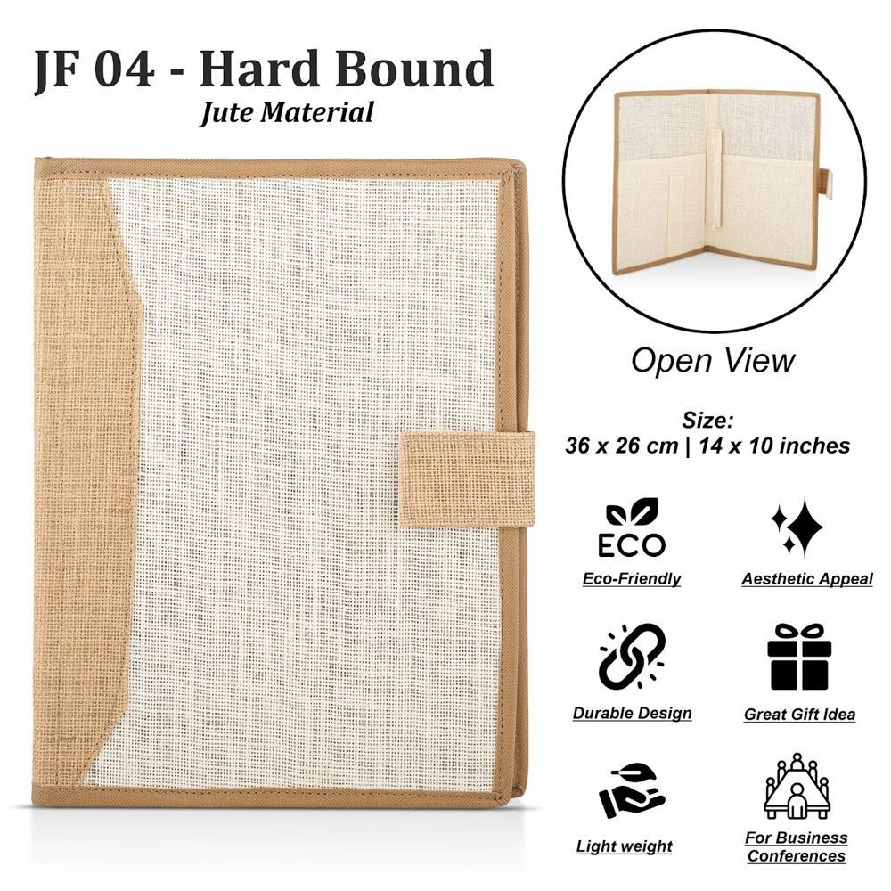 Hard Bound Jute Folder - Color: Brown