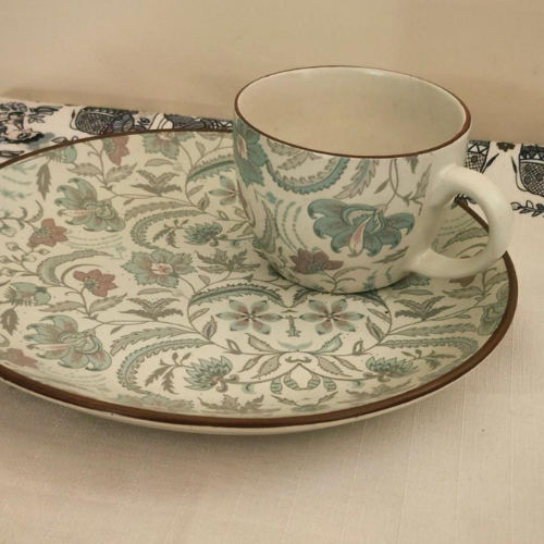 Printed Ceramic Plate - Glazed Earthenware, 10-12 Inch, Multicolor Floral Pattern | Hand Painted, Glossy, Stain Resistant