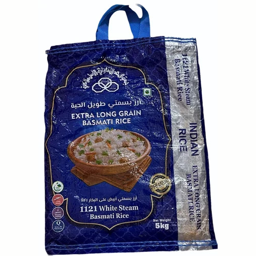5Kg Bopp Printed Bag - Color: Blue With Silver Panel