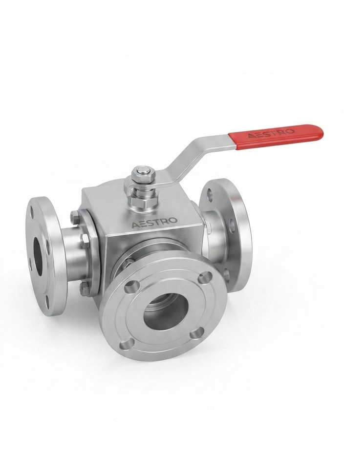 3 Way Flanged End Ball Valve