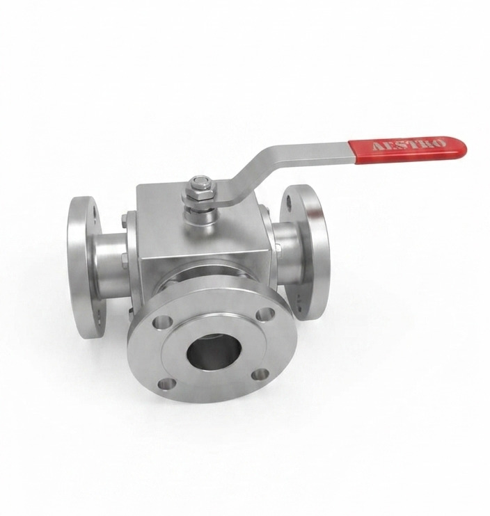 3 Way Flanged End Ball Valve