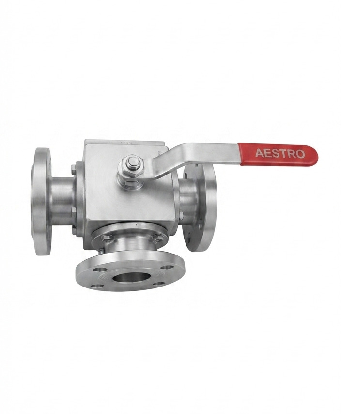 3 Way Flanged End Ball Valve