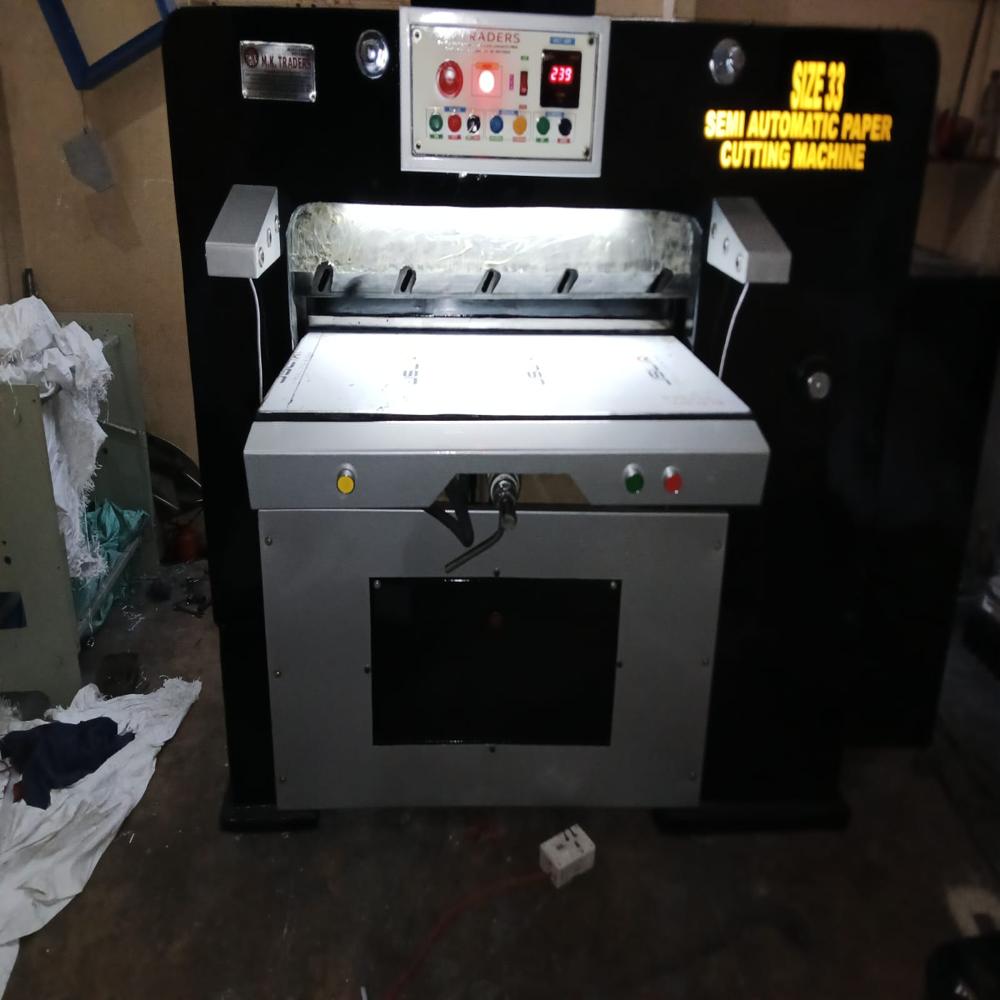 Semi Automatic Paper Cutting Machine - Cast Iron, Manual Control, White Color | Low Noise Operation, High Quality Design For Industrial Use