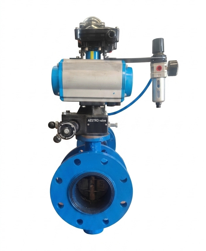 Pneumatic Double Flanged Butterfly Valve