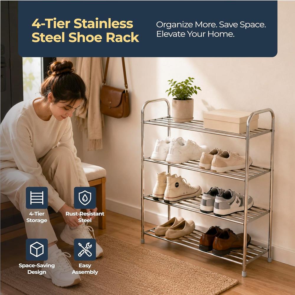 Multipurpose Stainless Steel Rack - Color: Silver