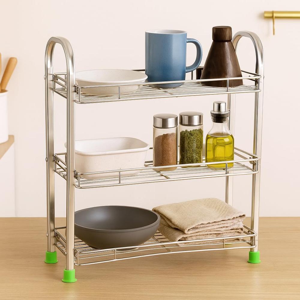 Multipurpose Stainless Steel Rack - Color: Silver