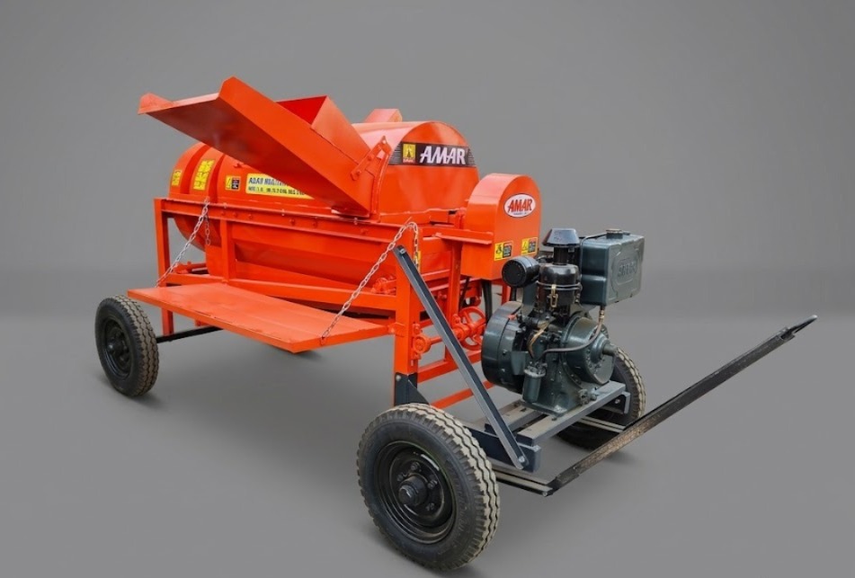360 Degree 4 Tyre Model Multicrop Thresher