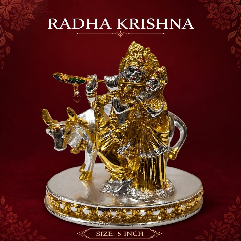 SILVER PLATED RADHA KRISHNA IDOL