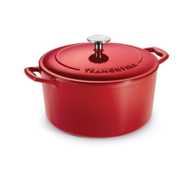 TRAMONTINA BESTOW COVERED ROUND DUTCH OVEN RED COLOUR