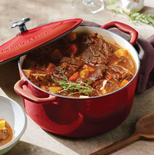 TRAMONTINA BESTOW COVERED ROUND DUTCH OVEN RED COLOUR