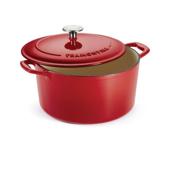 TRAMONTINA BESTOW COVERED ROUND DUTCH OVEN RED COLOUR