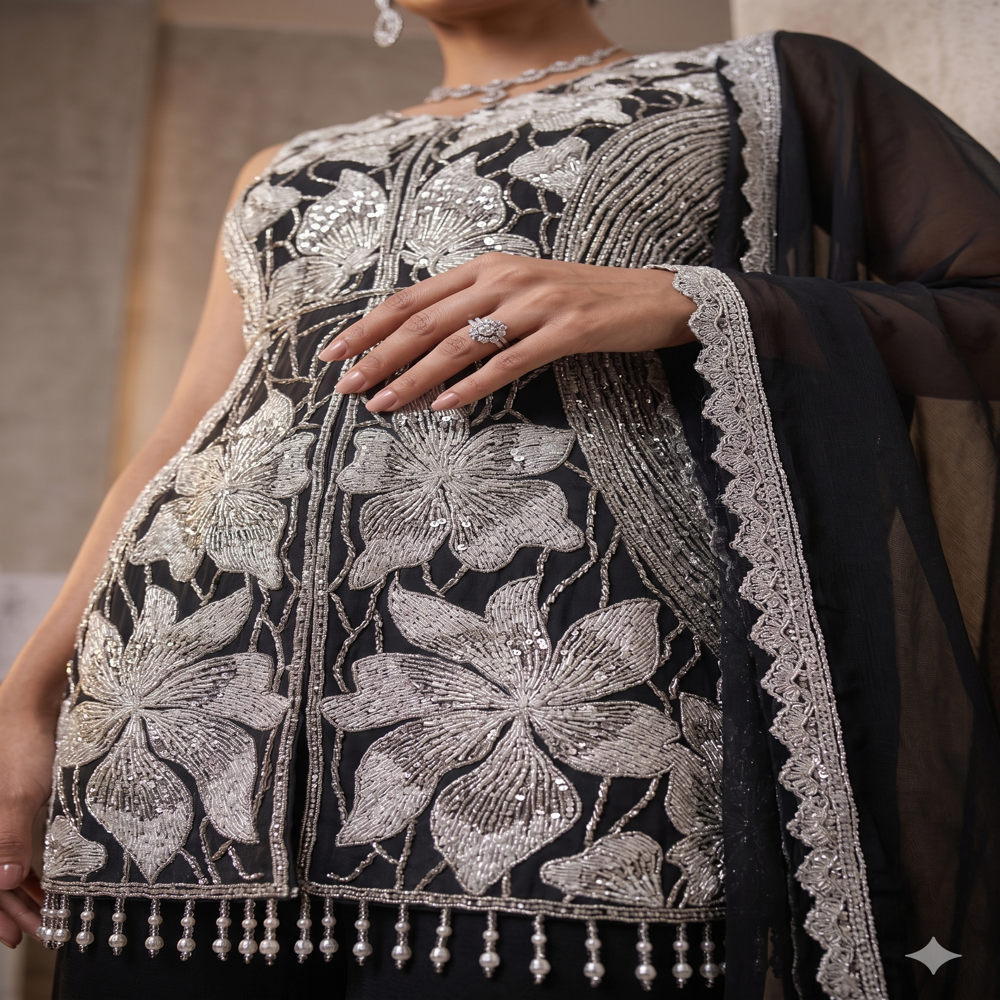 PL-20218 Embroidered Short Kurti Set