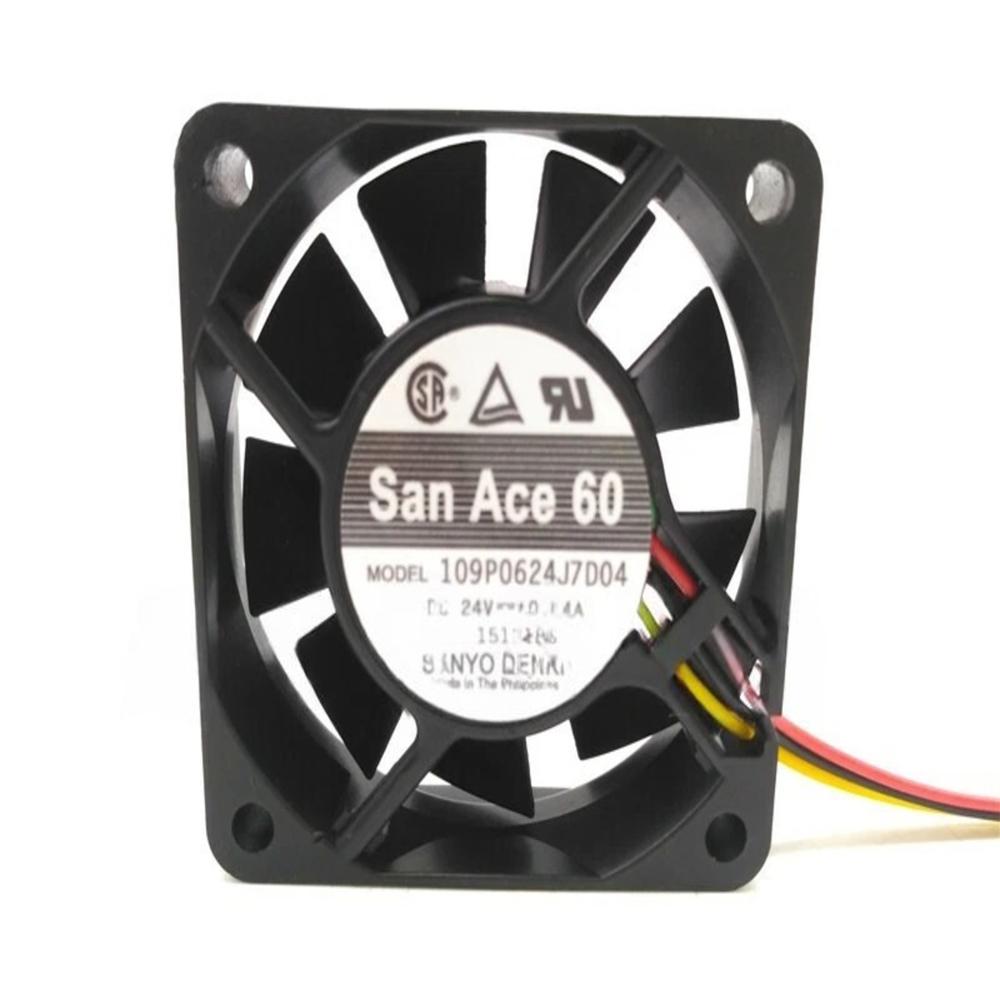 SANACE 109P0624J7D04 24V DC 1.14A 6025mm Ball Bearing Industrial Axial Cooling Fan