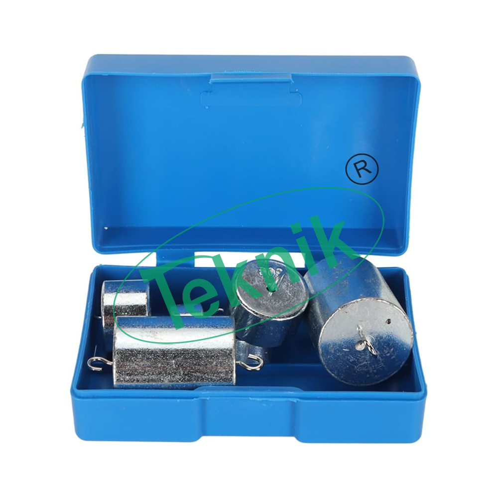 Masses Box 210g - Aluminum Material, 210g Total Weight, 6 Marked Masses: 2x10g, 2x20g, 50g, 100g | General Lab Equipment Application, Versatile Usage
