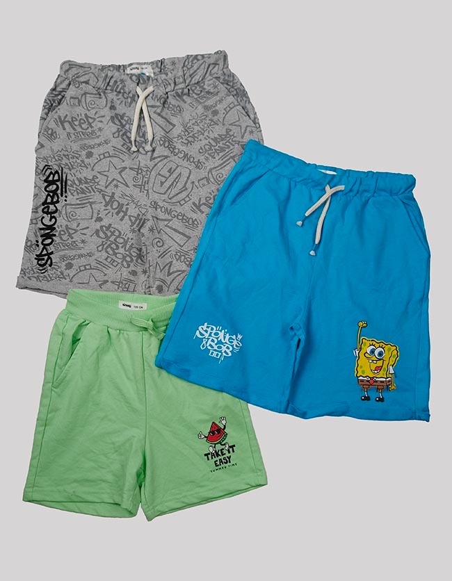 B16698 Boys French Terry Printed Shorts