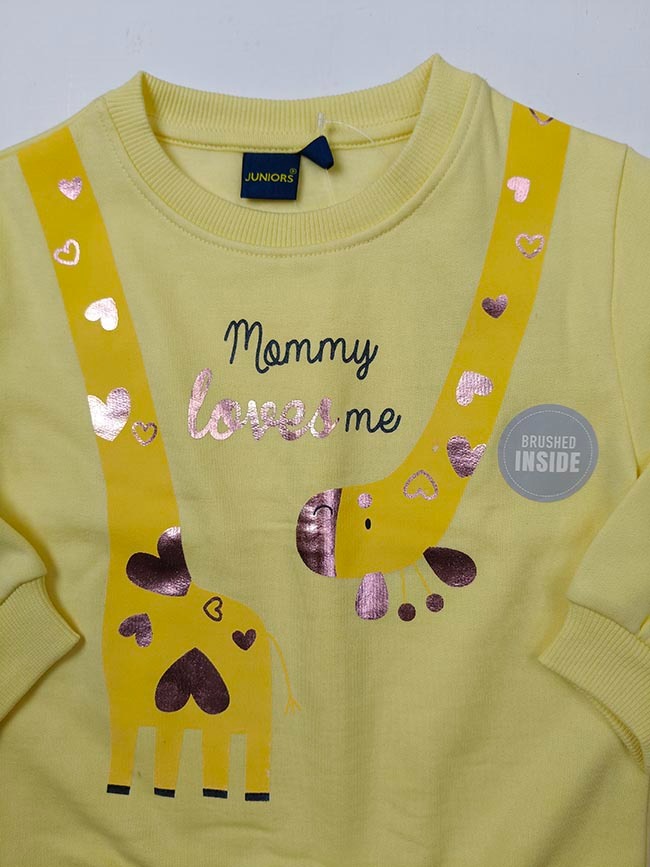 A31344 | JUNIORS Baby Foil Printed Crew Neck Pullover