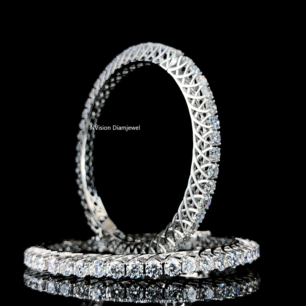 Criss Cross Semi Pacheli LabGrown Diamond Bangles