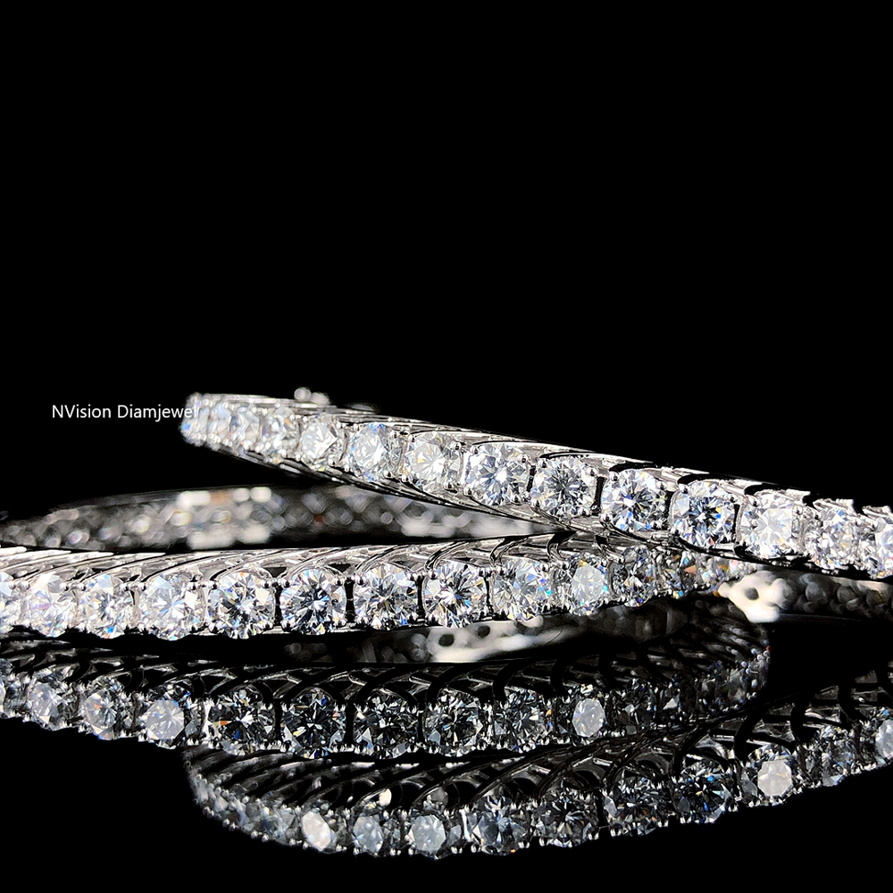Criss Cross Semi Pacheli LabGrown Diamond Bangles