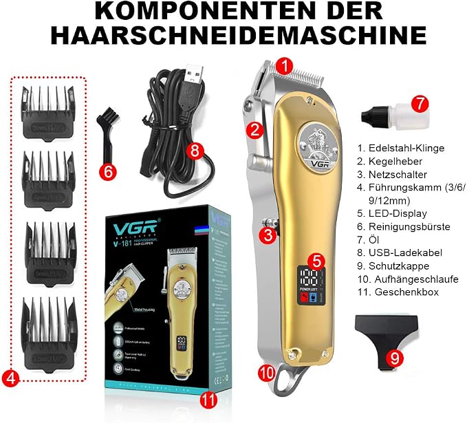 VGR V-181 RECHARGEABLE HAIR CLIPPER