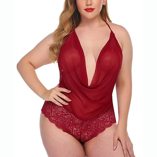 Deep Neck Top Panty Set