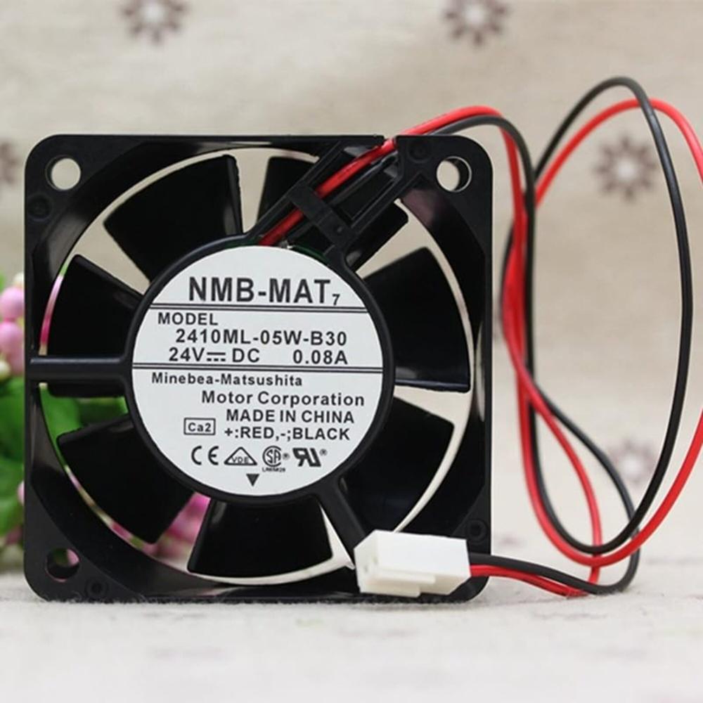 NMB-MAT 2410ML-05W-B30 24V DC 0.08A 6025mm Ball Bearing Industrial Axial Cooling Fan