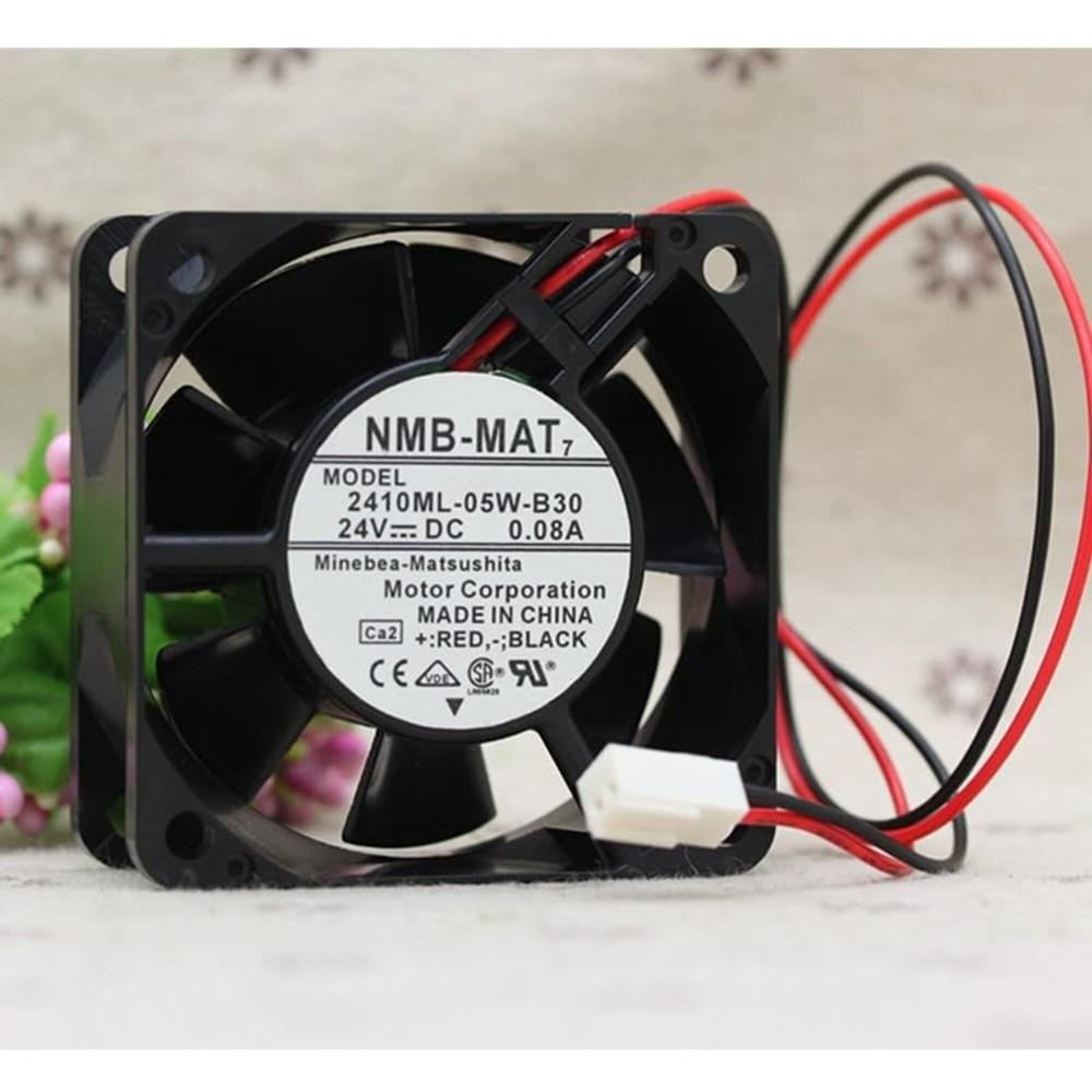 NMB-MAT 2410ML-05W-B30 24V DC 0.08A 6025mm Ball Bearing Industrial Axial Cooling Fan