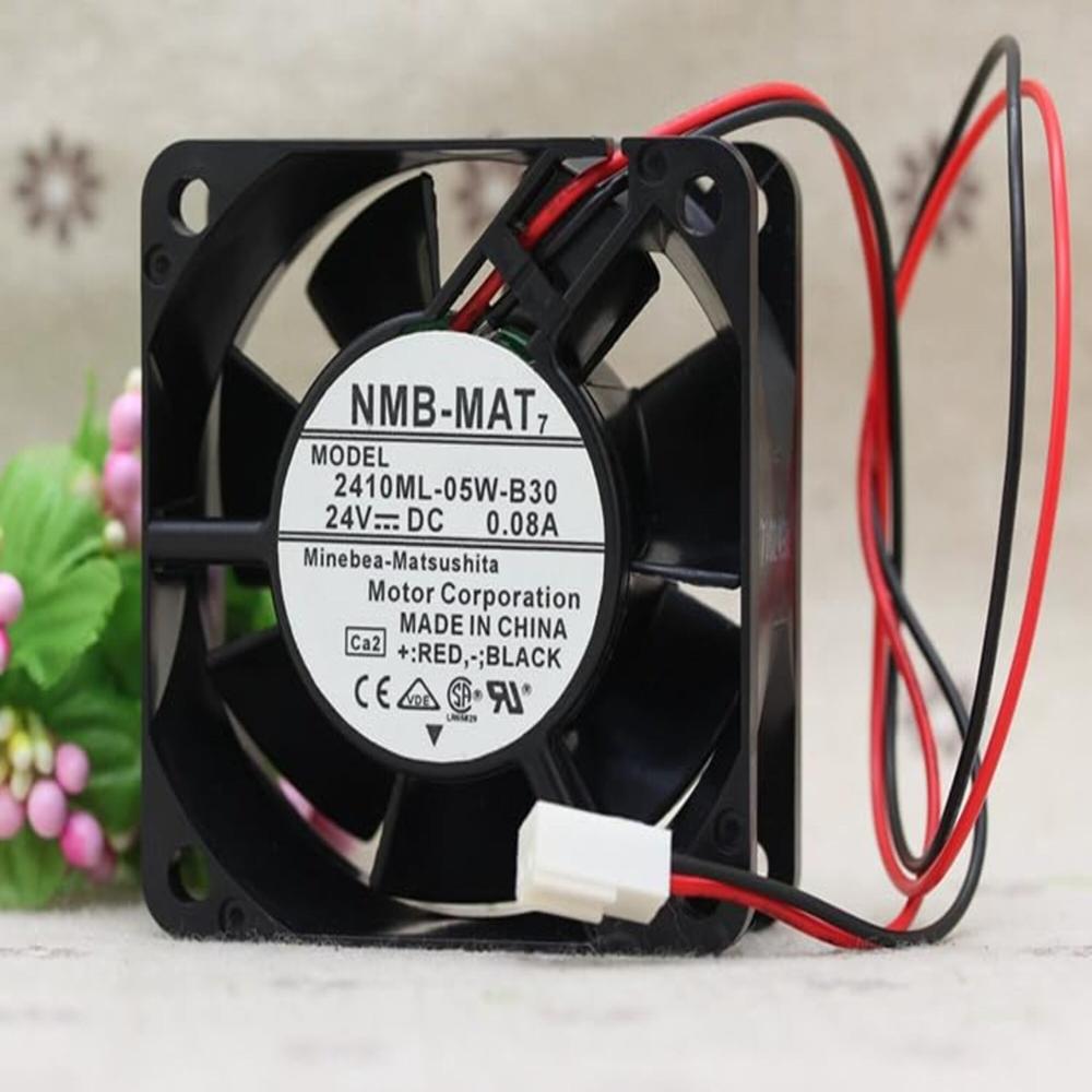 NMB-MAT 2410ML-05W-B30 24V DC 0.08A 6025mm Ball Bearing Industrial Axial Cooling Fan