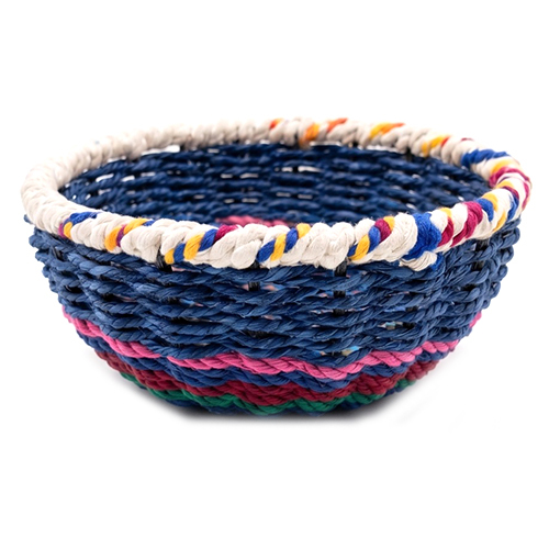 Jute Blue Roop Portable Basket