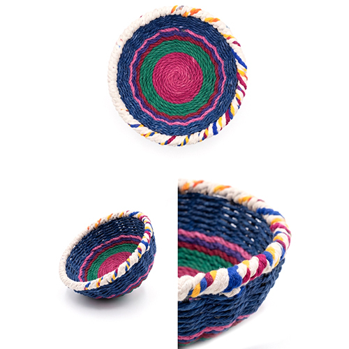 Jute Blue Roop Portable Basket