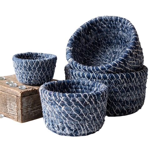 Jute Blue Roop Basket