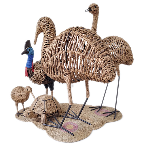 Jute And Metal Bird