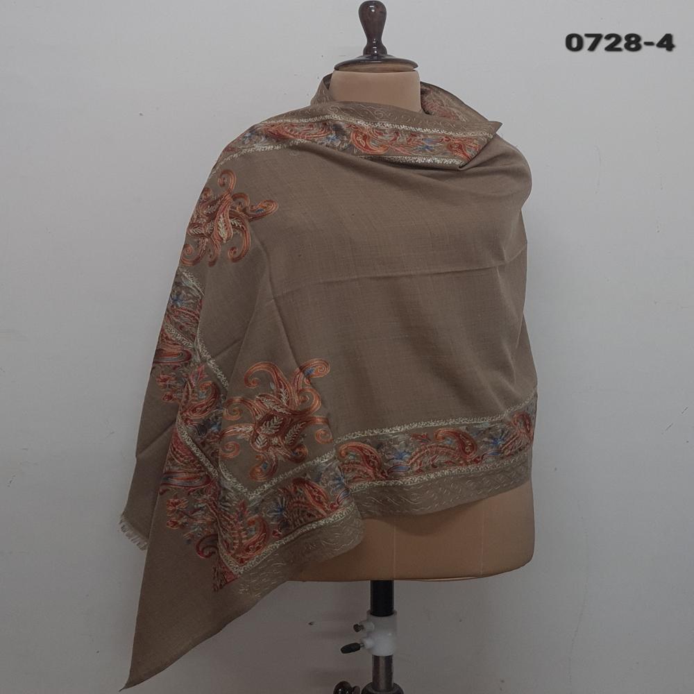 Pure wool embroidered 4 side boder stoles.