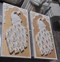 Peacock Gold Stone Mural