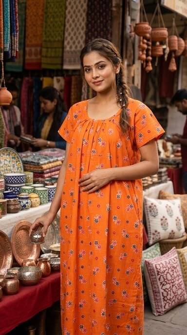 Orange Golgala Nighty