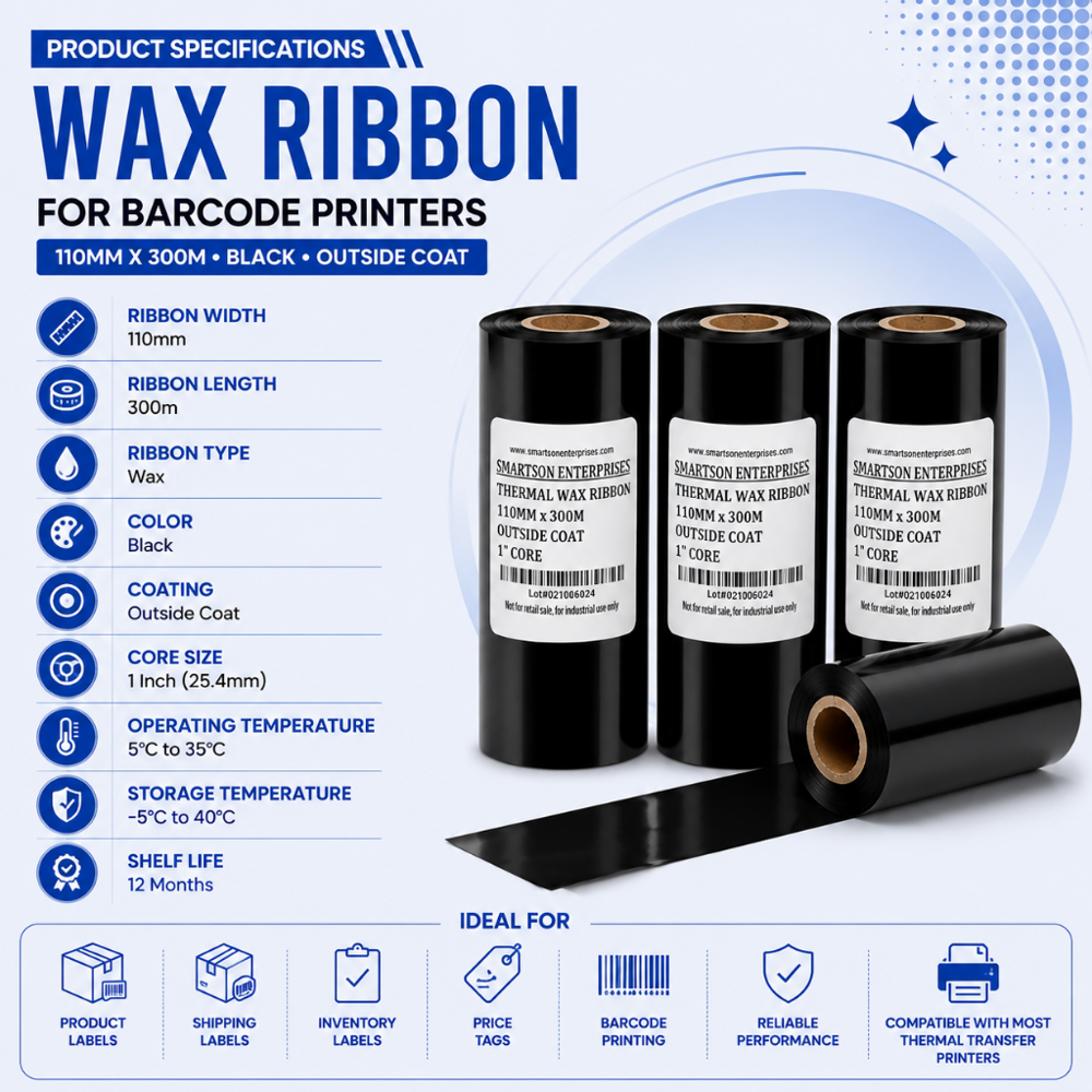 Premium Wax Ribbon | Thermal Transfer Barcode Ribbon