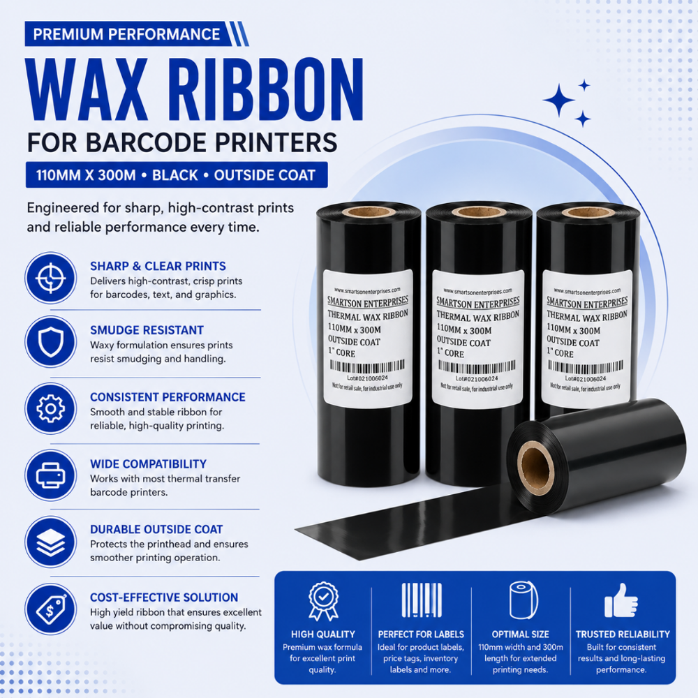 Premium Wax Ribbon | Thermal Transfer Barcode Ribbon